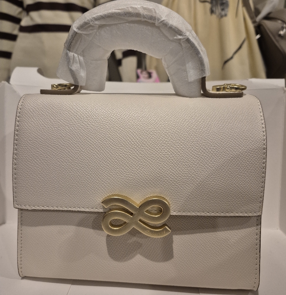 House Of Little Bunny Parfait Elegant Cream Handbag with Gold Accents